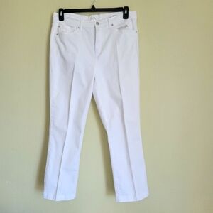 Nicole Miller Soho High Risk Kick Boot White Jeans Pants